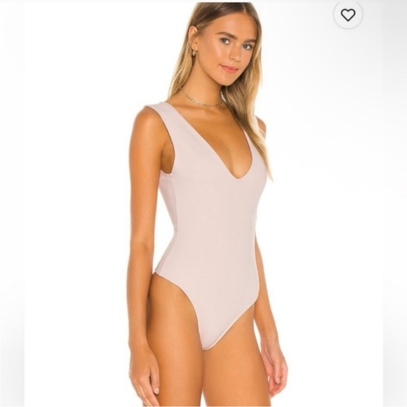 Free People Keep It Sleek Pale Pink Stretch Bodysuit - Picture 1 of 11